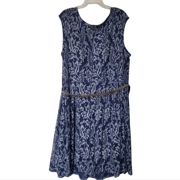 NWT Sabrina Blue Women's Dress Sleeveless Lace Size 26W - Picture 12 of 15